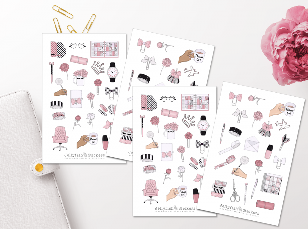 Planner Girl Pink Sticker Set